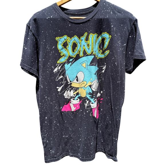 Sonic the Hedgehog Paint splatter all over womens shirt Size Large - Picture 1 of 4